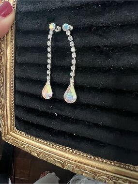 AB drop crystal earrings